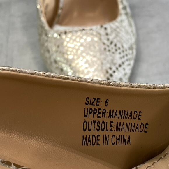 NEW YORK & COMPANY Women's Gold Snake Print Cammie Pointed-Toe Mule SZ 6 - Picture 10 of 10